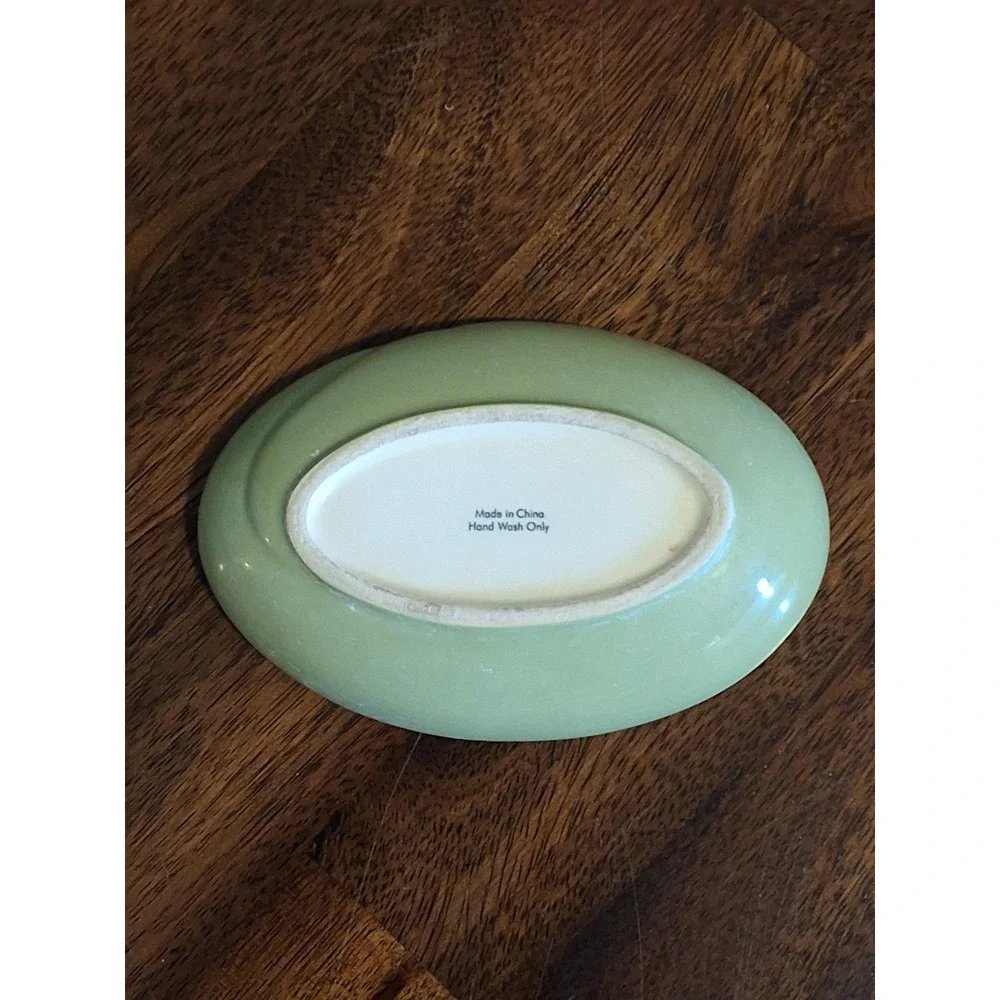 Bed Bath & Beyond Spring Lake Ceramic Bathroom Set Sage Green Leaf 3 Piece
